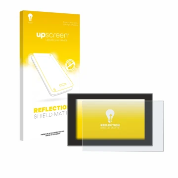 Face avant d’un emballage produit avec le logo de la marque upscreen. À côté, l’appareil Dacia Duster 3 2025 est représenté av