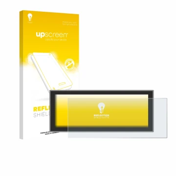 Face avant d’un emballage produit avec le logo de la marque upscreen. À côté, l’appareil Peugeot Partner (2025) est représenté