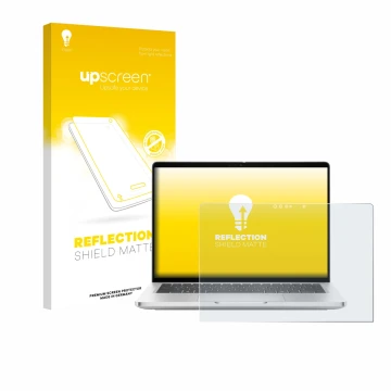 Face avant d’un emballage produit avec le logo de la marque upscreen. À côté, l’appareil Dell Pro 13 Plus 2-in-1 est représent