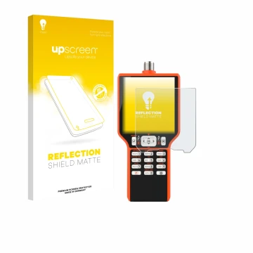 Face avant d’un emballage produit avec le logo de la marque upscreen. À côté, l’appareil RigExpert MATCH est représenté avec l