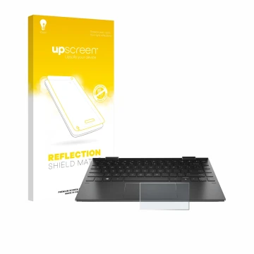 Face avant d’un emballage produit avec le logo de la marque upscreen. À côté, l’appareil HP Envy x360 (13-X) (UNIQUEMENT Touch