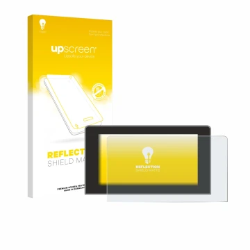 Face avant d’un emballage produit avec le logo de la marque upscreen. À côté, l’appareil Volkswagen Crafter 10