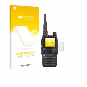 Face avant d’un emballage produit avec le logo de la marque upscreen. À côté, l’appareil Tidradio TD-H3 est représenté avec la