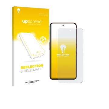 Face avant d’un emballage produit avec le logo de la marque upscreen. À côté, l’appareil Nothing CMF Phone 2 Pro est représent