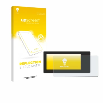 Face avant d’un emballage produit avec le logo de la marque upscreen. À côté, l’appareil Acta Berg Radio est représenté avec l