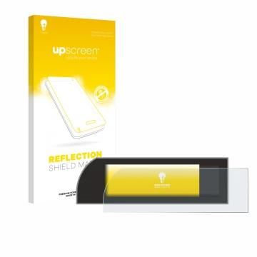 Face avant d’un emballage produit avec le logo de la marque upscreen. À côté, l’appareil Porsche 911 Typ 992 conduite à droite