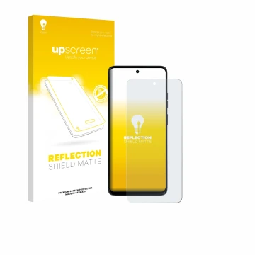 Face avant d’un emballage produit avec le logo de la marque upscreen. À côté, l’appareil Motorola Moto G56 est représenté avec