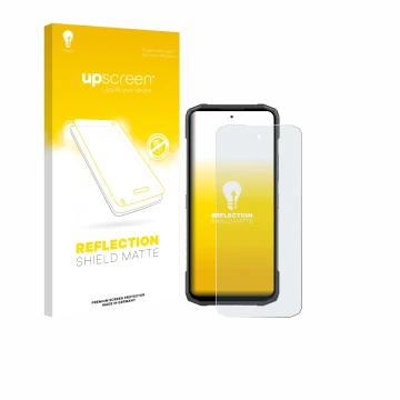 Face avant d’un emballage produit avec le logo de la marque upscreen. À côté, l’appareil Doogee Blade 20 Turbo est représenté 