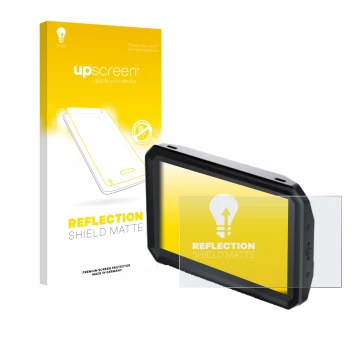 Face avant d’un emballage produit avec le logo de la marque upscreen. À côté, l’appareil Blackmagic Design Pyxis Monitor 5