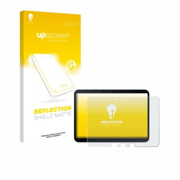 Face avant d’un emballage produit avec le logo de la marque upscreen. À côté, l’appareil Samsung Galaxy Tab Active 5 Pro est r