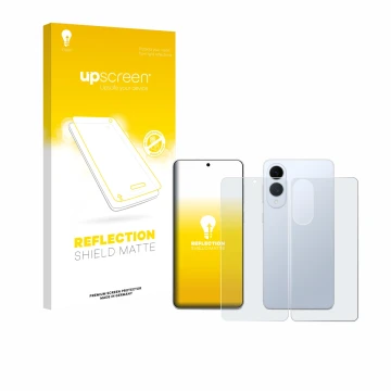 Face avant d’un emballage produit avec le logo de la marque upscreen. À côté, l’appareil Samsung Galaxy S25 Edge (Avant+Arrièr