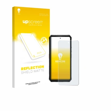 Face avant d’un emballage produit avec le logo de la marque upscreen. À côté, l’appareil Ulefone Armor 28 Pro est représenté a