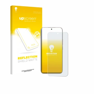 Face avant d’un emballage produit avec le logo de la marque upscreen. À côté, l’appareil Honor 400 est représenté avec la prot