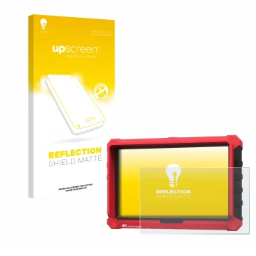 Face avant d’un emballage produit avec le logo de la marque upscreen. À côté, l’appareil Lilliput A7s 7