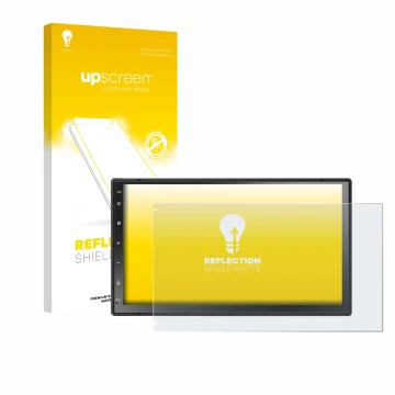 Face avant d’un emballage produit avec le logo de la marque upscreen. À côté, l’appareil Atoto A5LG2B7T 7