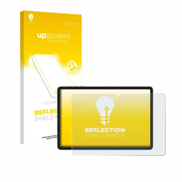 Face avant d’un emballage produit avec le logo de la marque upscreen. À côté, l’appareil Tabwee T20 10.1