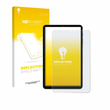 Face avant d’un emballage produit avec le logo de la marque upscreen. À côté, l’appareil Alldocube iPlay 70 mini Pro est repré