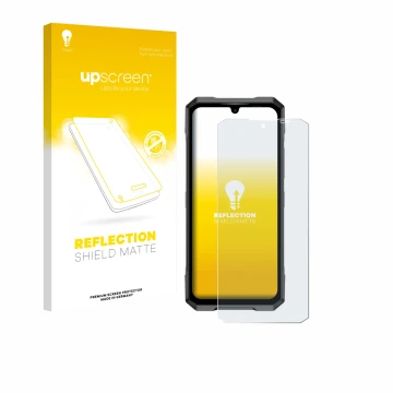 Face avant d’un emballage produit avec le logo de la marque upscreen. À côté, l’appareil Doogee Blade GT Pro est représenté av
