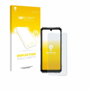 Face avant d’un emballage produit avec le logo de la marque upscreen. À côté, l’appareil Doogee Blade GT Play est représenté a
