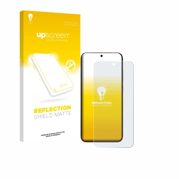 Face avant d’un emballage produit avec le logo de la marque upscreen. À côté, l’appareil Vivo X200 FE est représenté avec la p