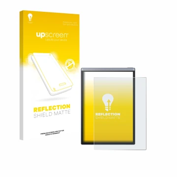 Face avant d’un emballage produit avec le logo de la marque upscreen. À côté, l’appareil iflytek Ainote Air 2 est représenté a