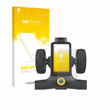 Face avant d’un emballage produit avec le logo de la marque upscreen. À côté, l’appareil PowaKaddy CT12 GPS est représenté ave