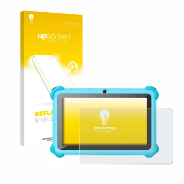 Face avant d’un emballage produit avec le logo de la marque upscreen. À côté, l’appareil zcobro KIDS710 7