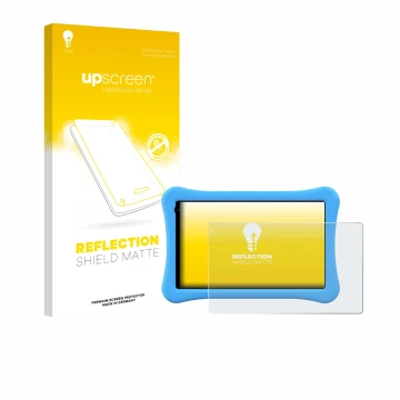 Face avant d’un emballage produit avec le logo de la marque upscreen. À côté, l’appareil Awow funtab 1001 10.1