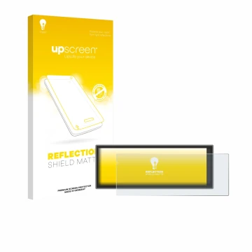 Face avant d’un emballage produit avec le logo de la marque upscreen. À côté, l’appareil Carpuride Carplay W125A 11.26