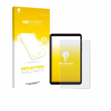 Face avant d’un emballage produit avec le logo de la marque upscreen. À côté, l’appareil Blackview Zeno 1 8