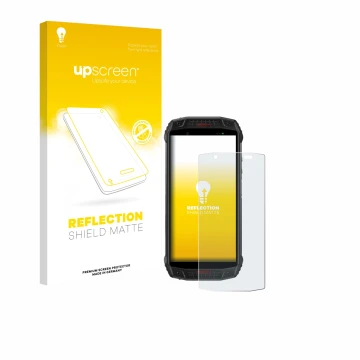 Face avant d’un emballage produit avec le logo de la marque upscreen. À côté, l’appareil Ulefone Armor 15 est représenté avec 