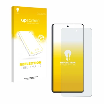 Face avant d’un emballage produit avec le logo de la marque upscreen. À côté, l’appareil realme 15 Pro est représenté avec la 