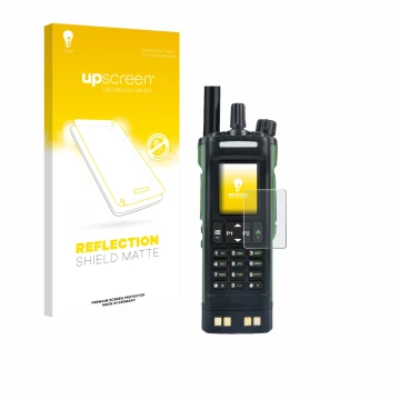 Face avant d’un emballage produit avec le logo de la marque upscreen. À côté, l’appareil Baofeng DM-32 est représenté avec la 