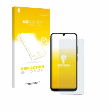 Face avant d’un emballage produit avec le logo de la marque upscreen. À côté, l’appareil Xiaomi Redmi 15C 4G est représenté av