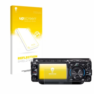 Face avant d’un emballage produit avec le logo de la marque upscreen. À côté, l’appareil Yaesu FTX-1 est représenté avec la pr