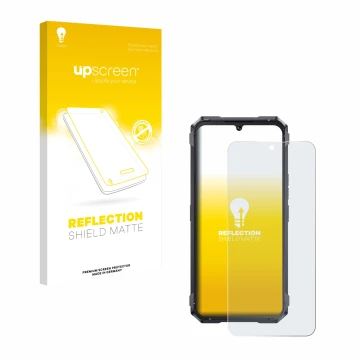 Face avant d’un emballage produit avec le logo de la marque upscreen. À côté, l’appareil Cubot King Kong 11 est représenté ave