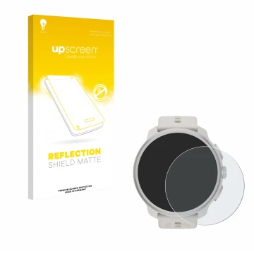 Face avant d’un emballage produit avec le logo de la marque upscreen. À côté, l’appareil Suunto Race 2 est représenté avec la 