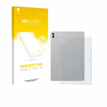 Face avant d’un emballage produit avec le logo de la marque upscreen. À côté, l’appareil Honor Magicpad 3 (Arrière) est représ