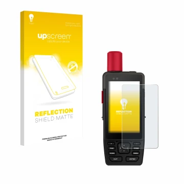 Face avant d’un emballage produit avec le logo de la marque upscreen. À côté, l’appareil Garmin GPSMAP H1i Plus est représenté