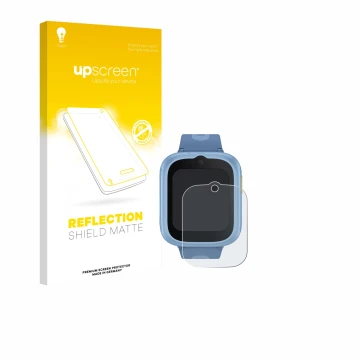 Face avant d’un emballage produit avec le logo de la marque upscreen. À côté, l’appareil TCL Movetime MT48 est représenté avec