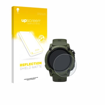 Face avant d’un emballage produit avec le logo de la marque upscreen. À côté, l’appareil Coros NOMAD est représenté avec la pr