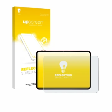 Face avant d’un emballage produit avec le logo de la marque upscreen. À côté, l’appareil Teclast T65 Plus est représenté avec 