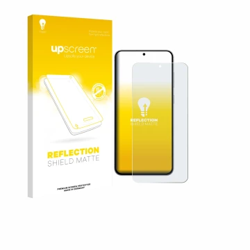 Face avant d’un emballage produit avec le logo de la marque upscreen. À côté, l’appareil Samsung Galaxy S25 FE Enterprise Edit