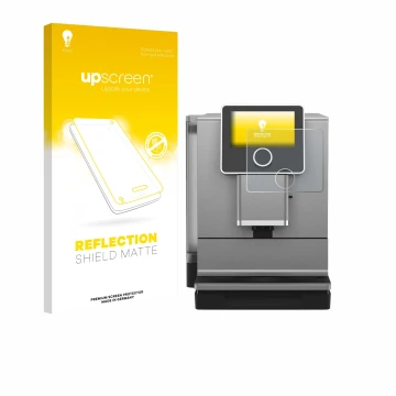 Face avant d’un emballage produit avec le logo de la marque upscreen. À côté, l’appareil Nivona NICR 970 est représenté avec l