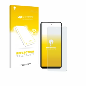 Face avant d’un emballage produit avec le logo de la marque upscreen. À côté, l’appareil Nubia Focus est représenté avec la pr