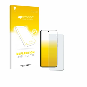 Face avant d’un emballage produit avec le logo de la marque upscreen. À côté, l’appareil Xiaomi 15T est représenté avec la pro
