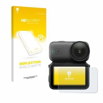 Face avant d’un emballage produit avec le logo de la marque upscreen. À côté, l’appareil DJI Osmo Nano est représenté avec la 