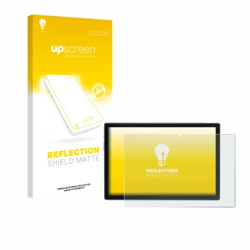 Face avant d’un emballage produit avec le logo de la marque upscreen. À côté, l’appareil Antemper D115 10.1