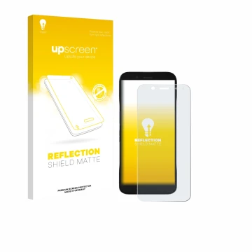 Face avant d’un emballage produit avec le logo de la marque upscreen. À côté, l’appareil Datalogic Memor 17 HC est représenté 