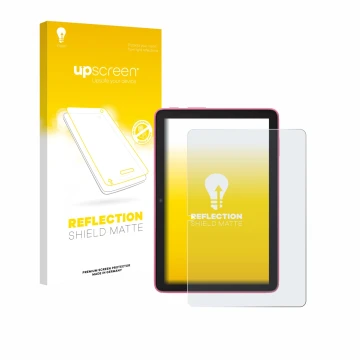 Face avant d’un emballage produit avec le logo de la marque upscreen. À côté, l’appareil Amazon Fire HD 8 2024 est représenté 